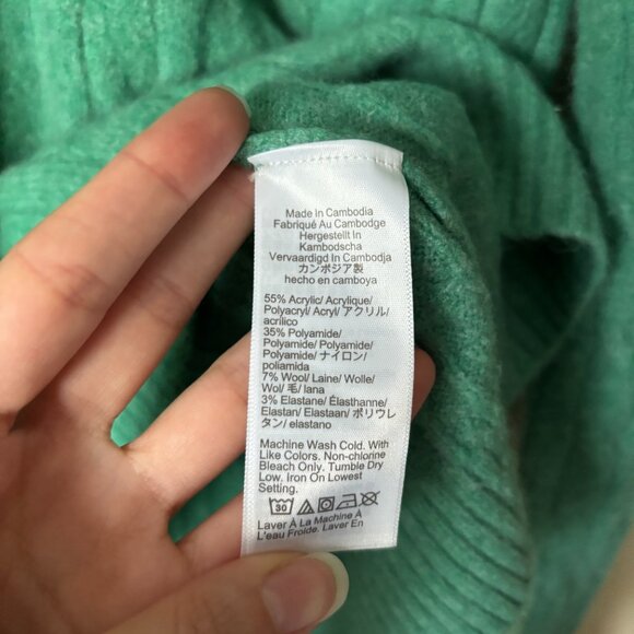 J. Crew XL Cozy Wool Blend Extra-Soft Yarn Cable-Knit Mockneck Sweater - Picture 7 of 9